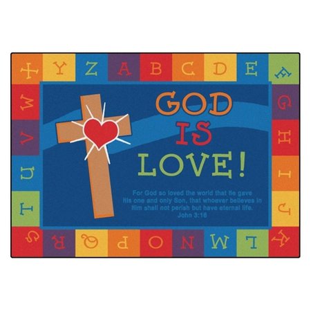 CARPETS FOR KIDS God is Love Learning Rug, 3 ft. 10 in. x 5 ft. 5 in. CA62002